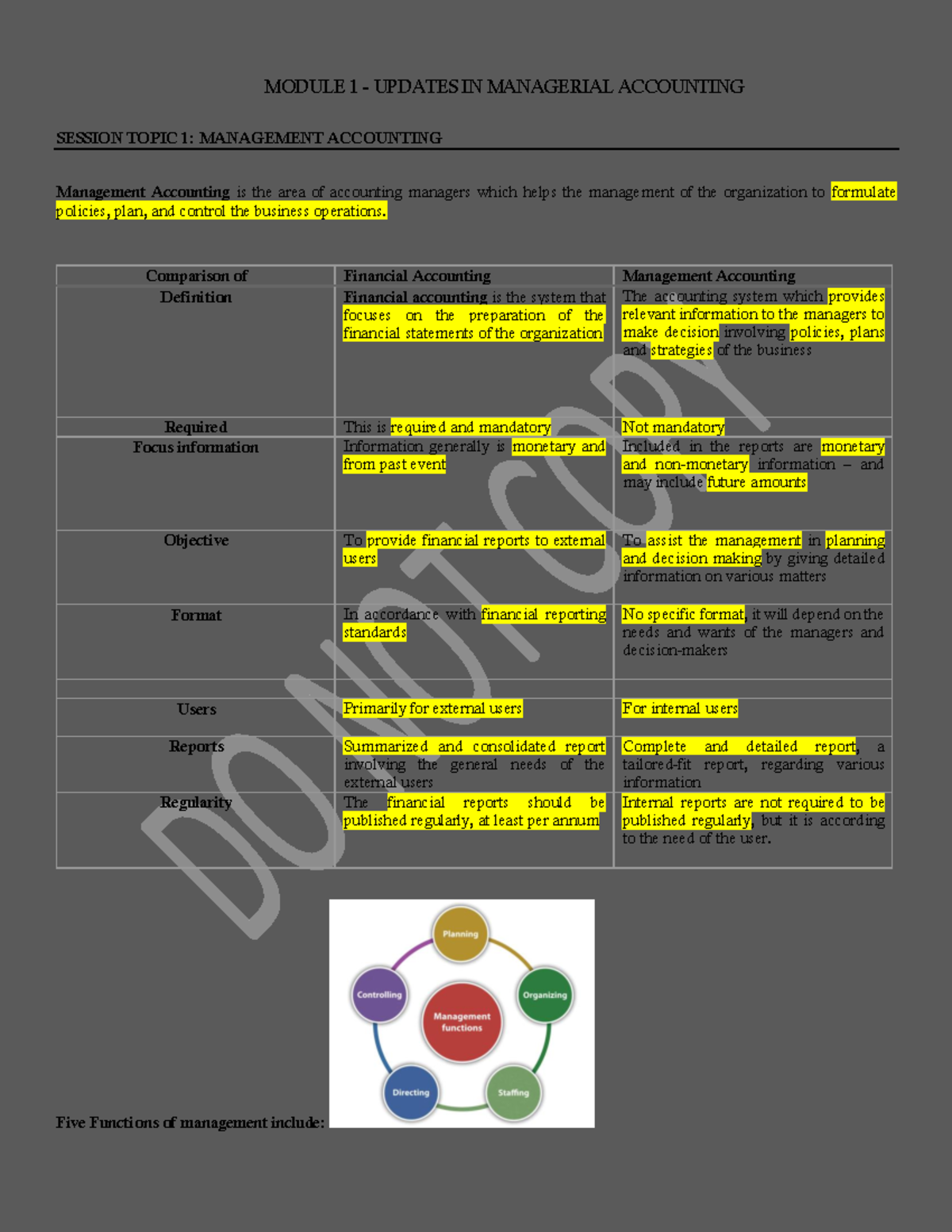 636695621 Updates IN Managerial Accounting Module 1 2 - MODULE 1 ...