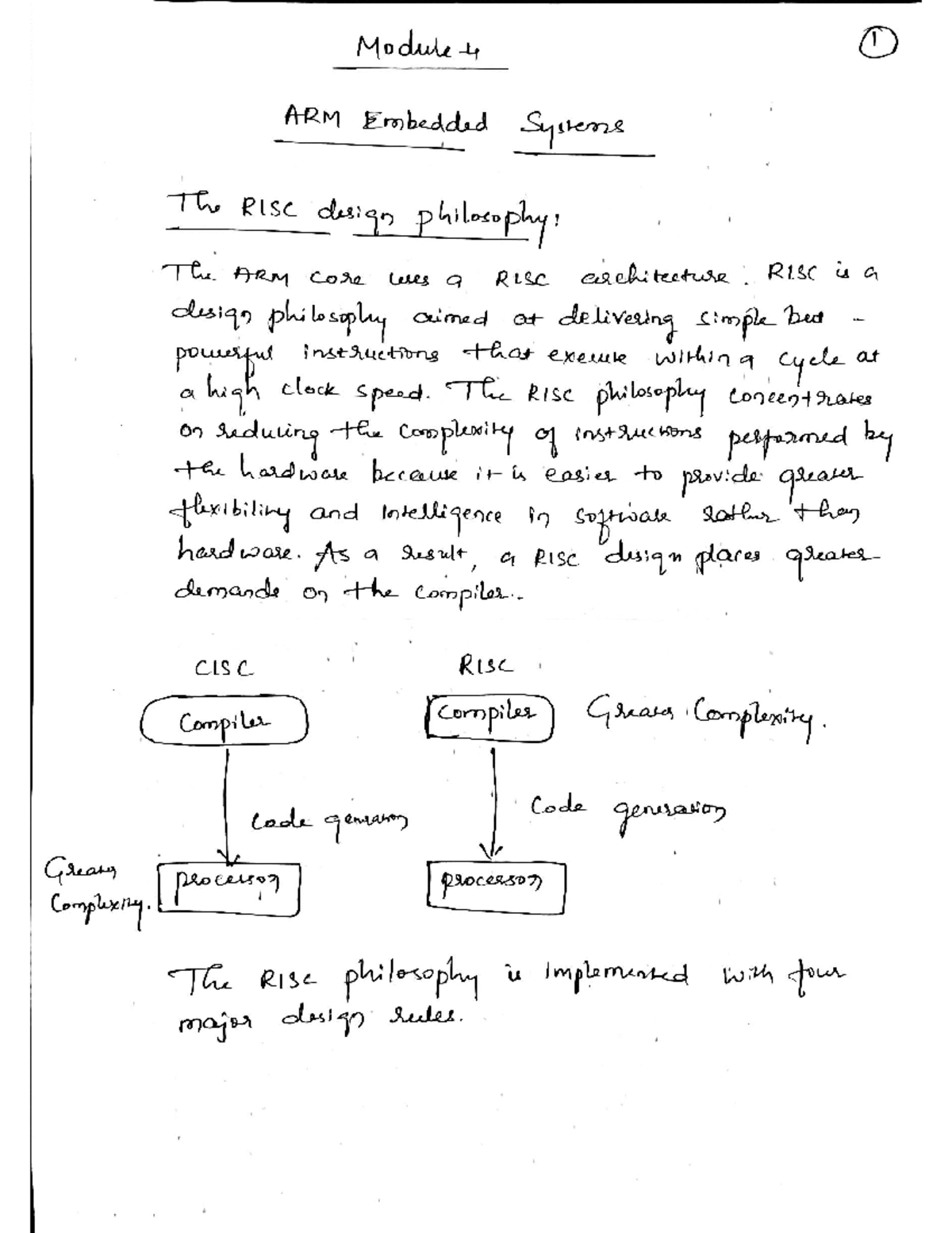 Module-4 SH (ESD) - Handwritten Notes on ARM Embedded Systems - Studocu