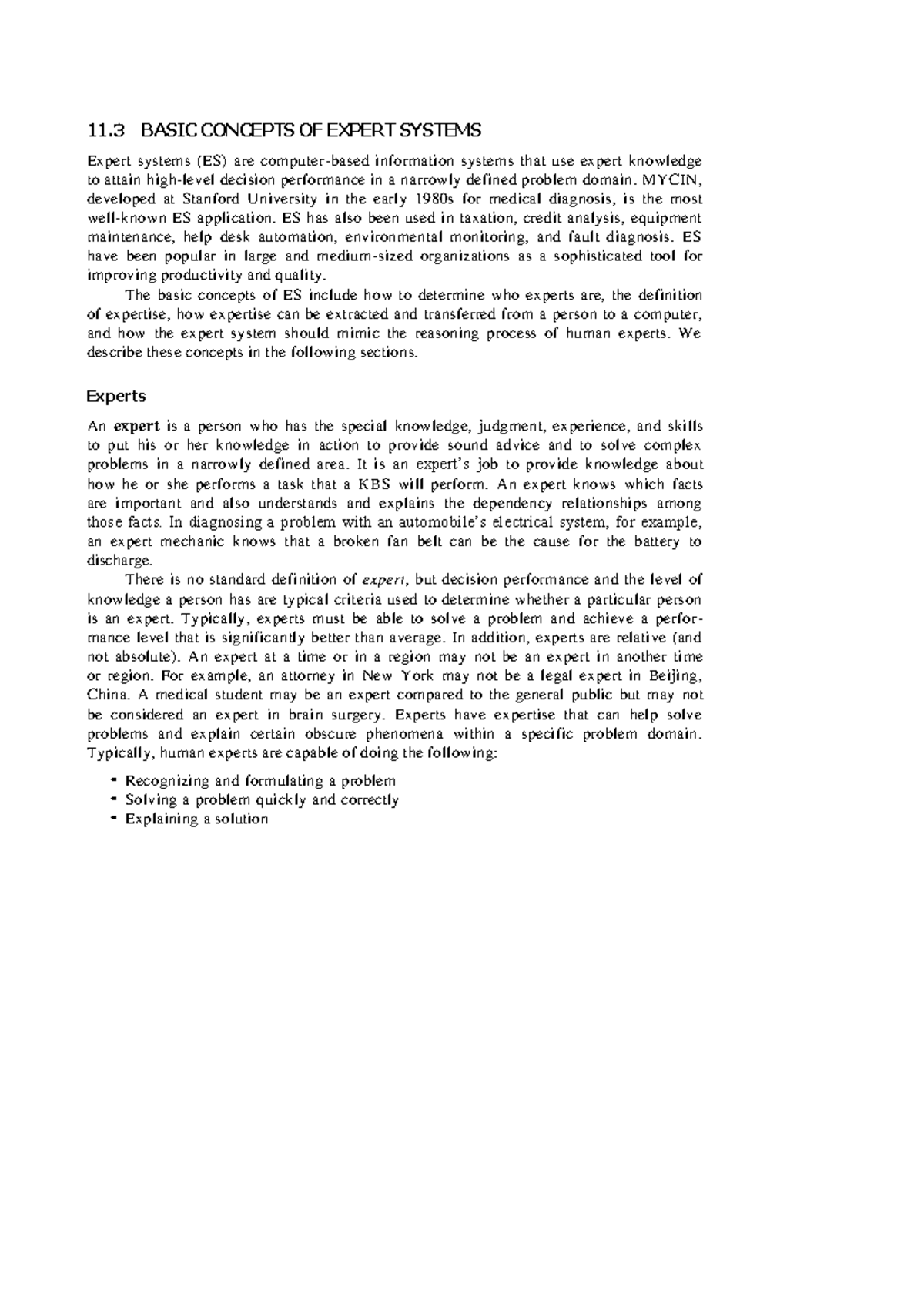 BI Module 5 - Expert Systems: Concepts and Applications - Studocu