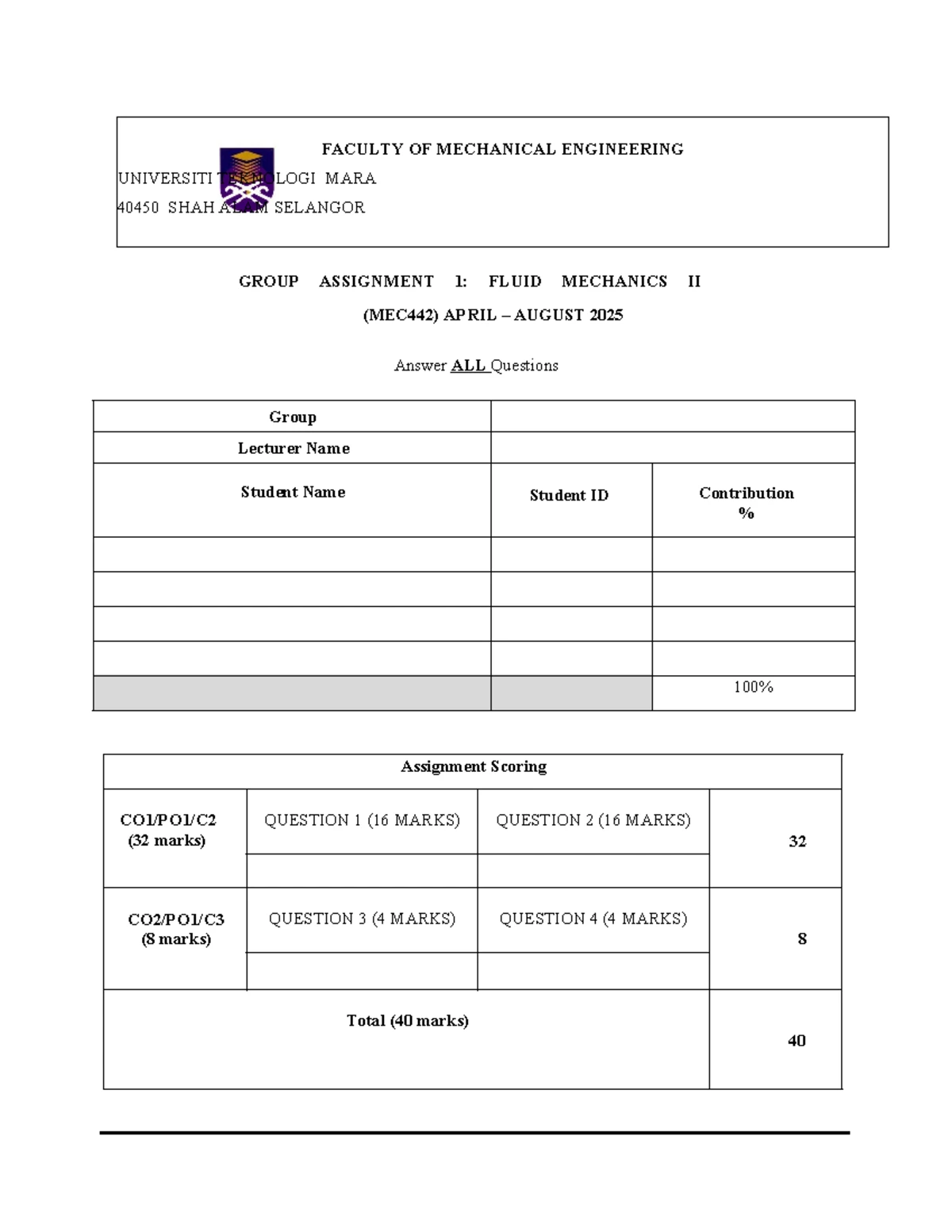 Fluid Mechanics II (MEC442) Group Assignment 1 – DRS Impact Analysis ...