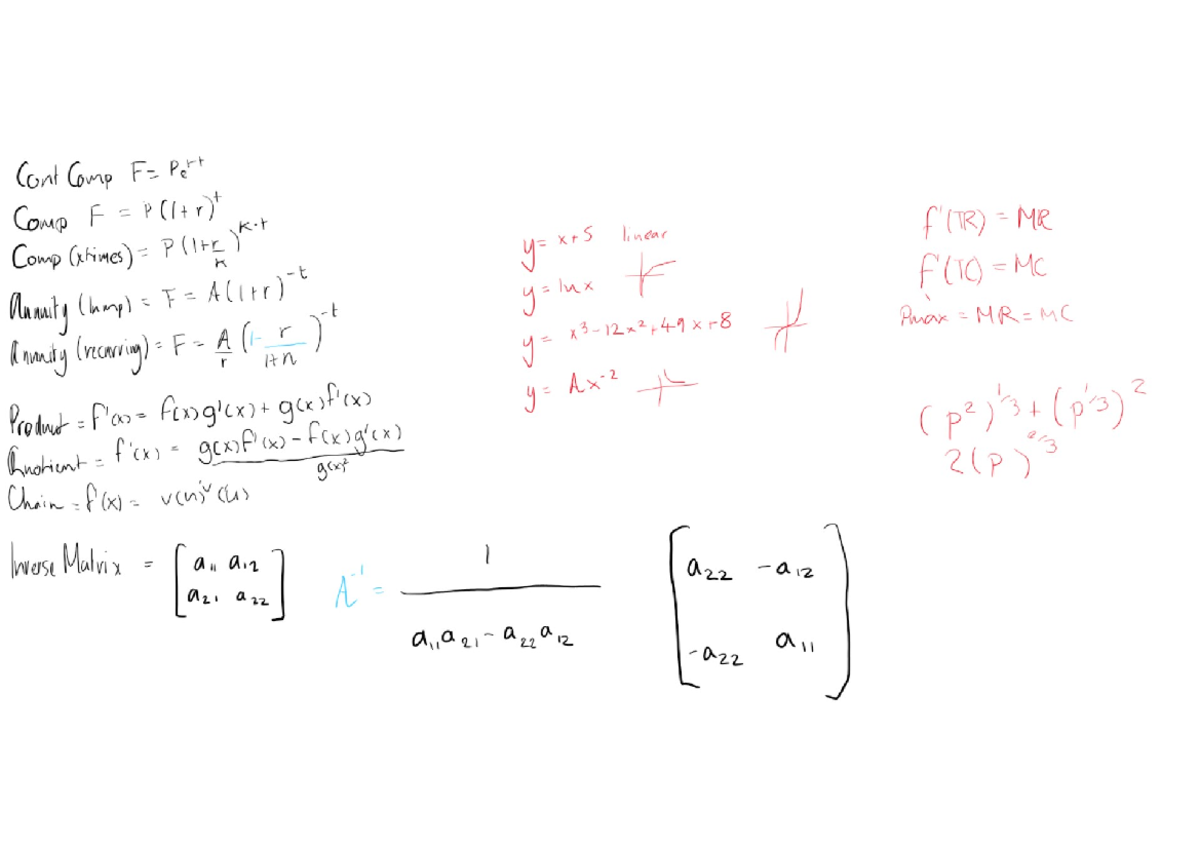 Quants Formulae - Formula sheet for Midterm - Intermediate Quantitative ...