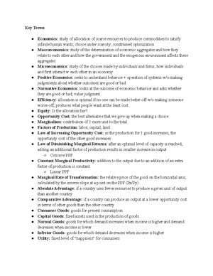Econ 1120 Prelim 1 Notes - Econ 1120- Introductory Macroeconomics ...