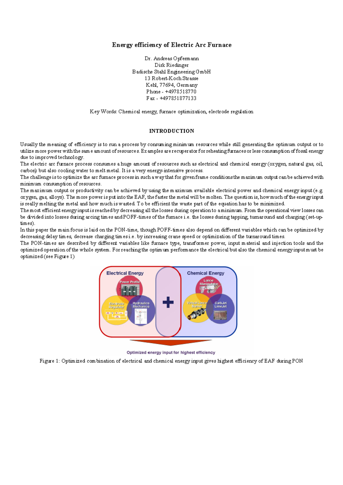 Energy Efficiency of Electric Arc Furnace (EAF) - International Arab ...