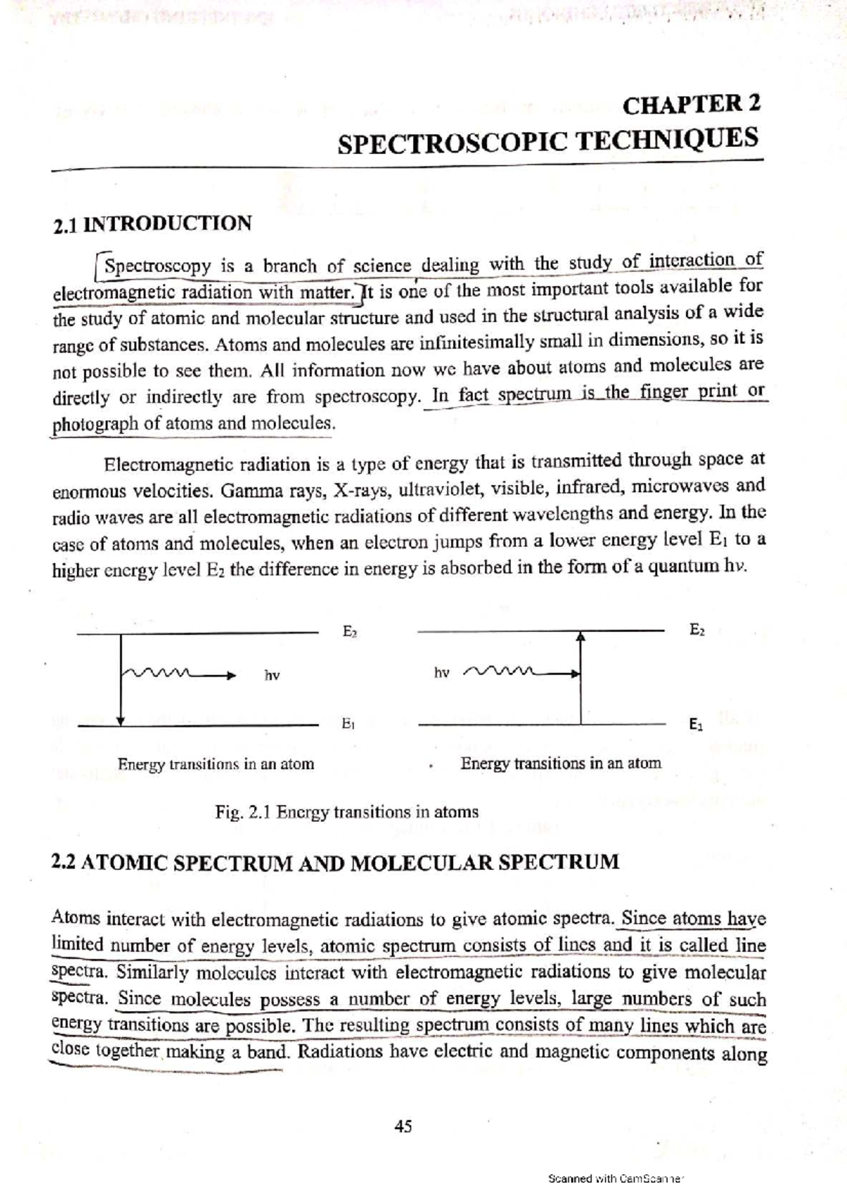 ENGINEERING CHEMISTRY CHAPTER 2: SPECTROSCOPIC TECHNIQUES AND ...