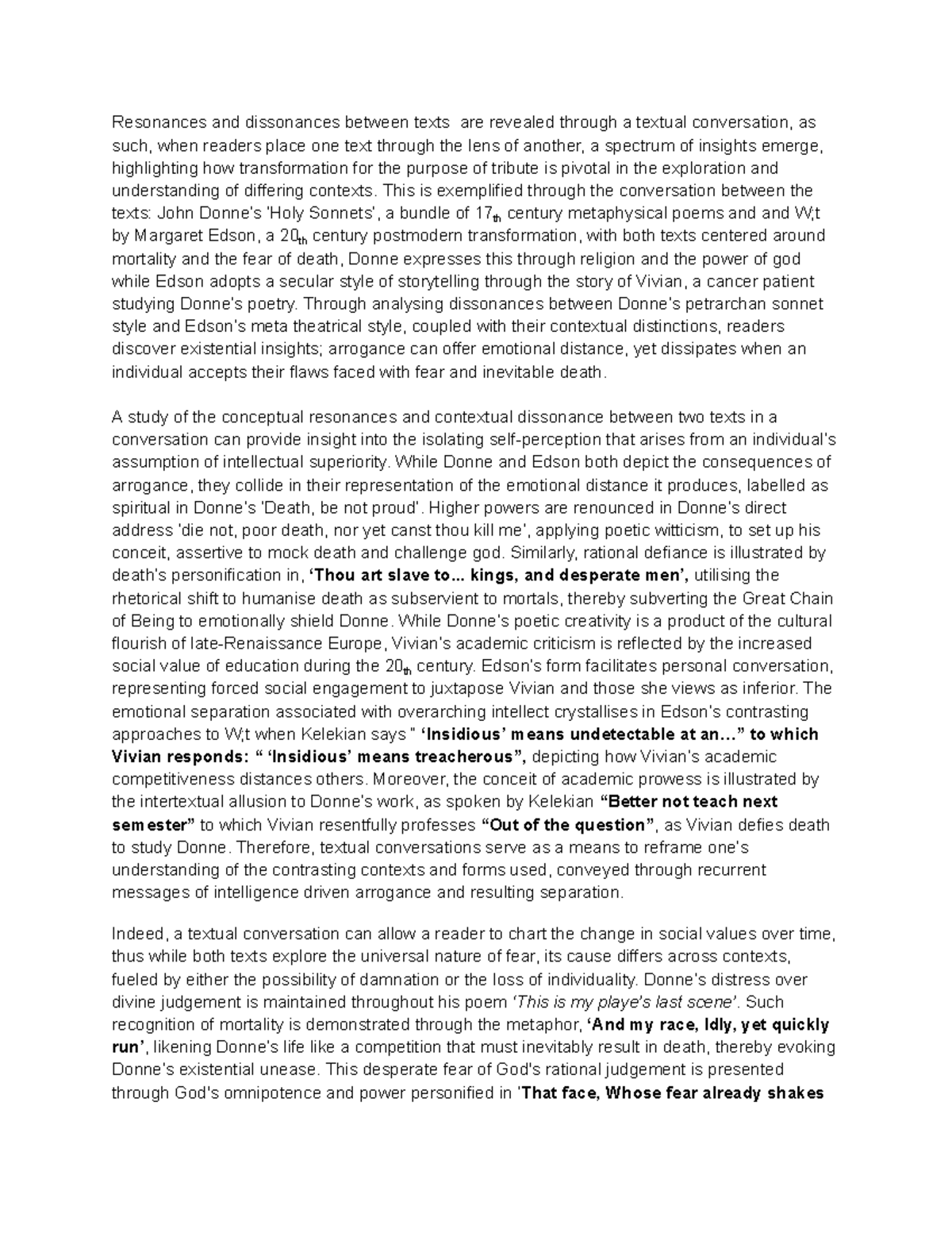 Exploring Textual Conversations: Insights from English Final Assessment ...