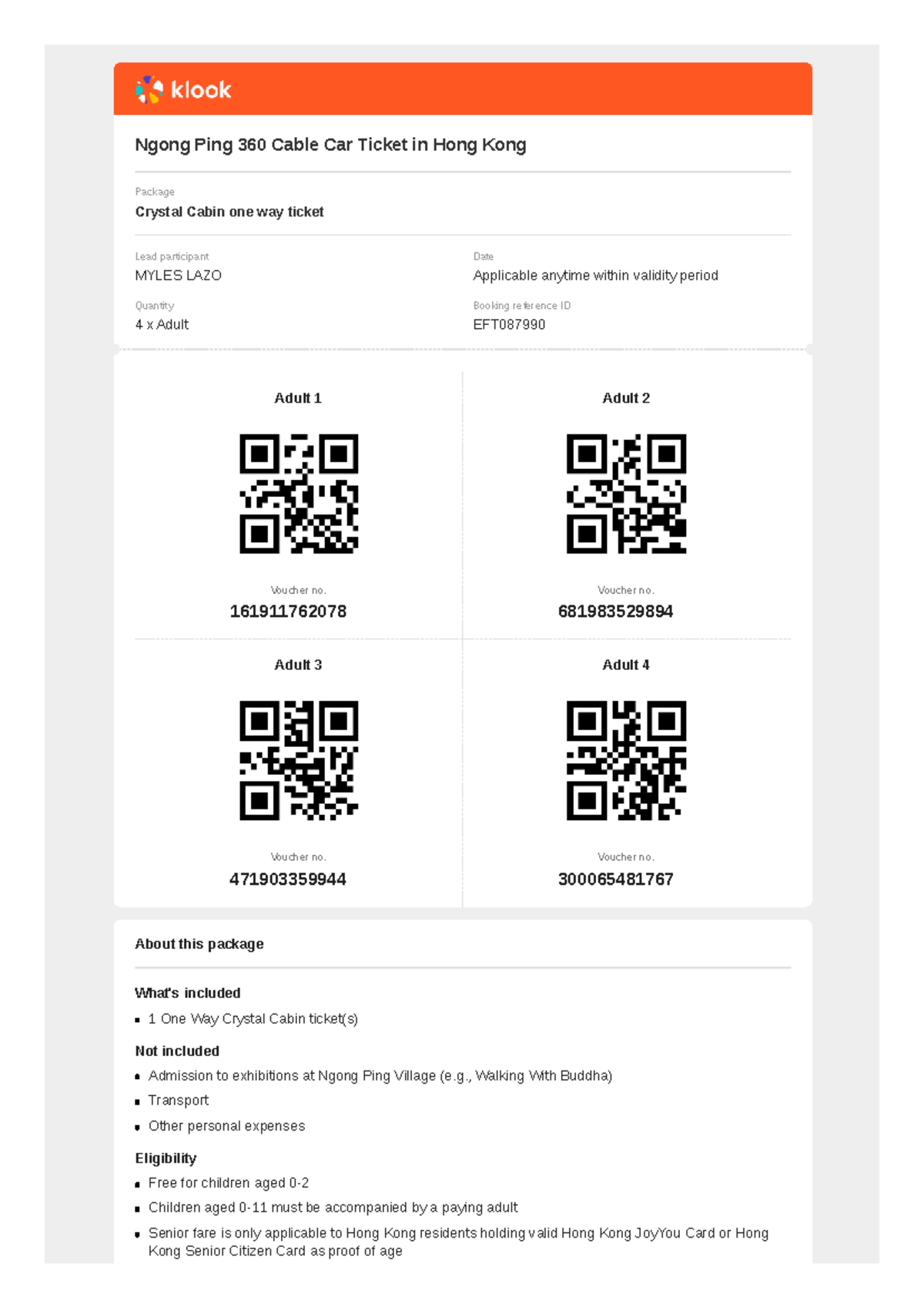 Ngong Ping 360 Cable Car Ticket Package (EFT087990) - One Way Crystal ...