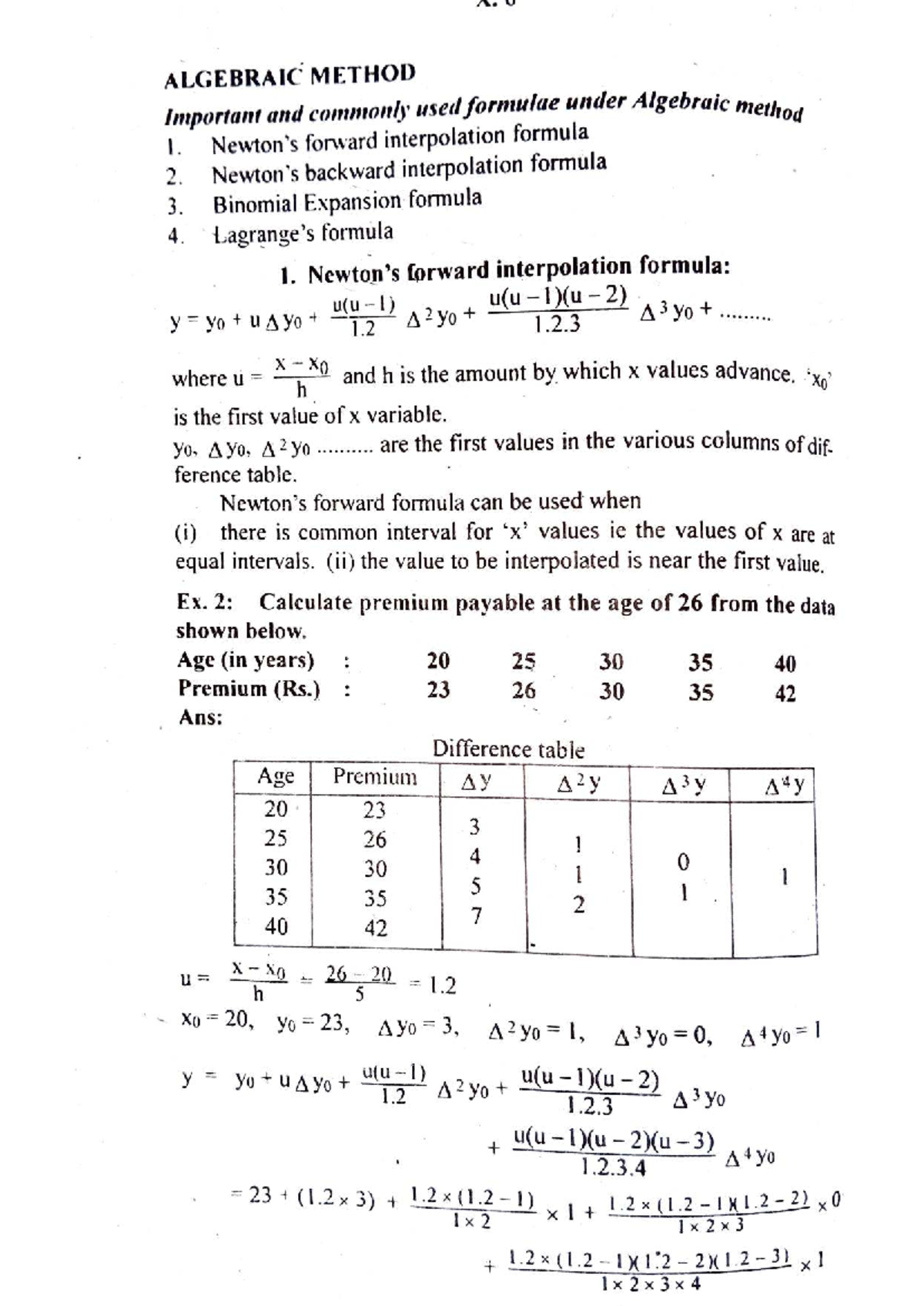 Interpolation Methods: Important Formulas and Applications in Algebra ...