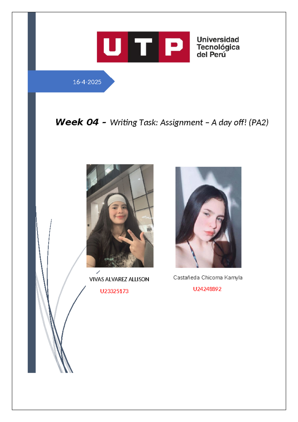 WEEK 4 Writing Task - bien - Ingles 2 - 16-4- Week 04 – Writing Task ...