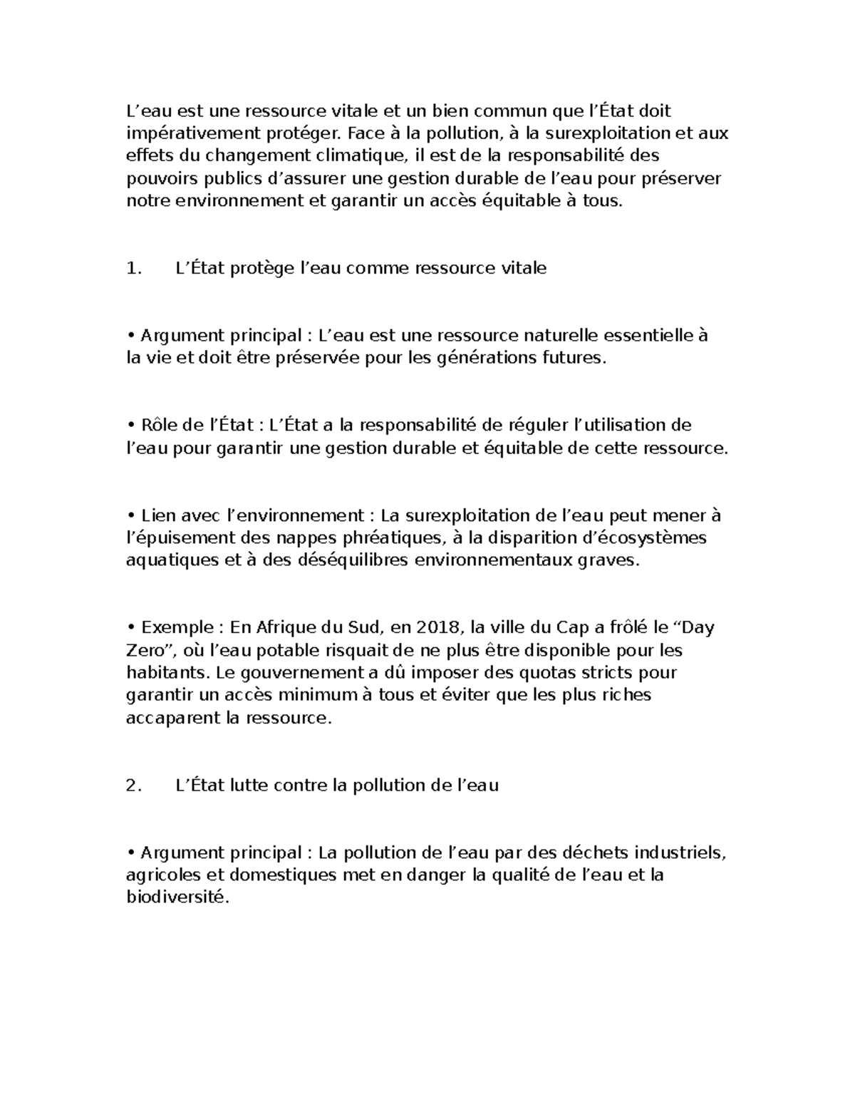 Gestion durable des ressources en eau - HSSH - Studocu
