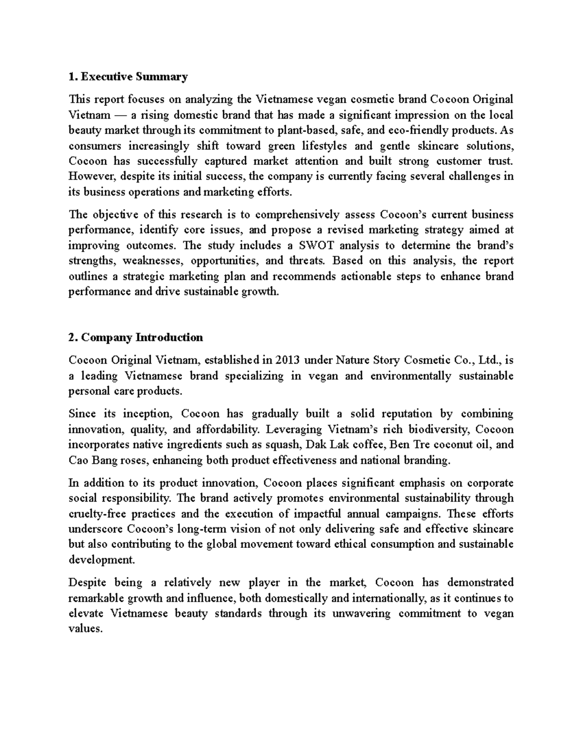 Cocoon Original Vietnam: Strategic Marketing Analysis & Recommendations ...