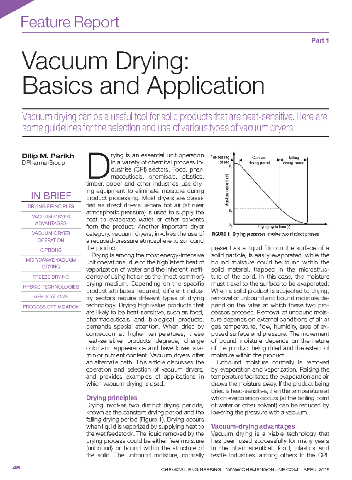 April 2015-Vacuum Drying Chem Eng - Feature Report In BrIef DRying ...