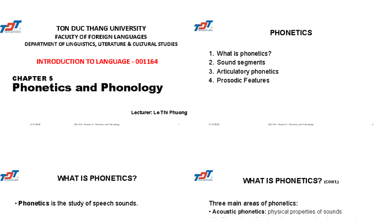 001164 Chapter 5: Phonetics and Phonology Overview - Studocu