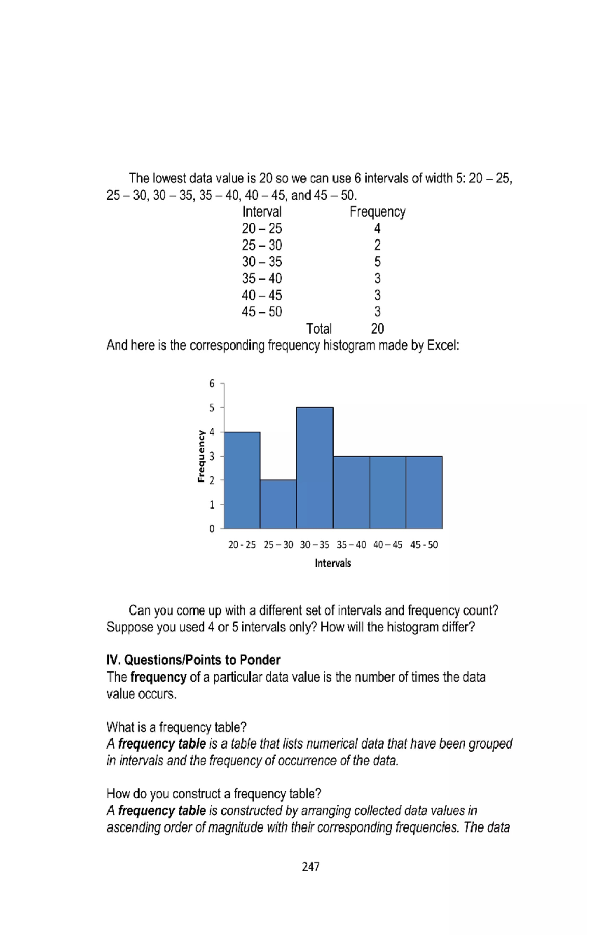 Constructing Frequency Tables and Histograms: A Study Guide (MATH101 ...