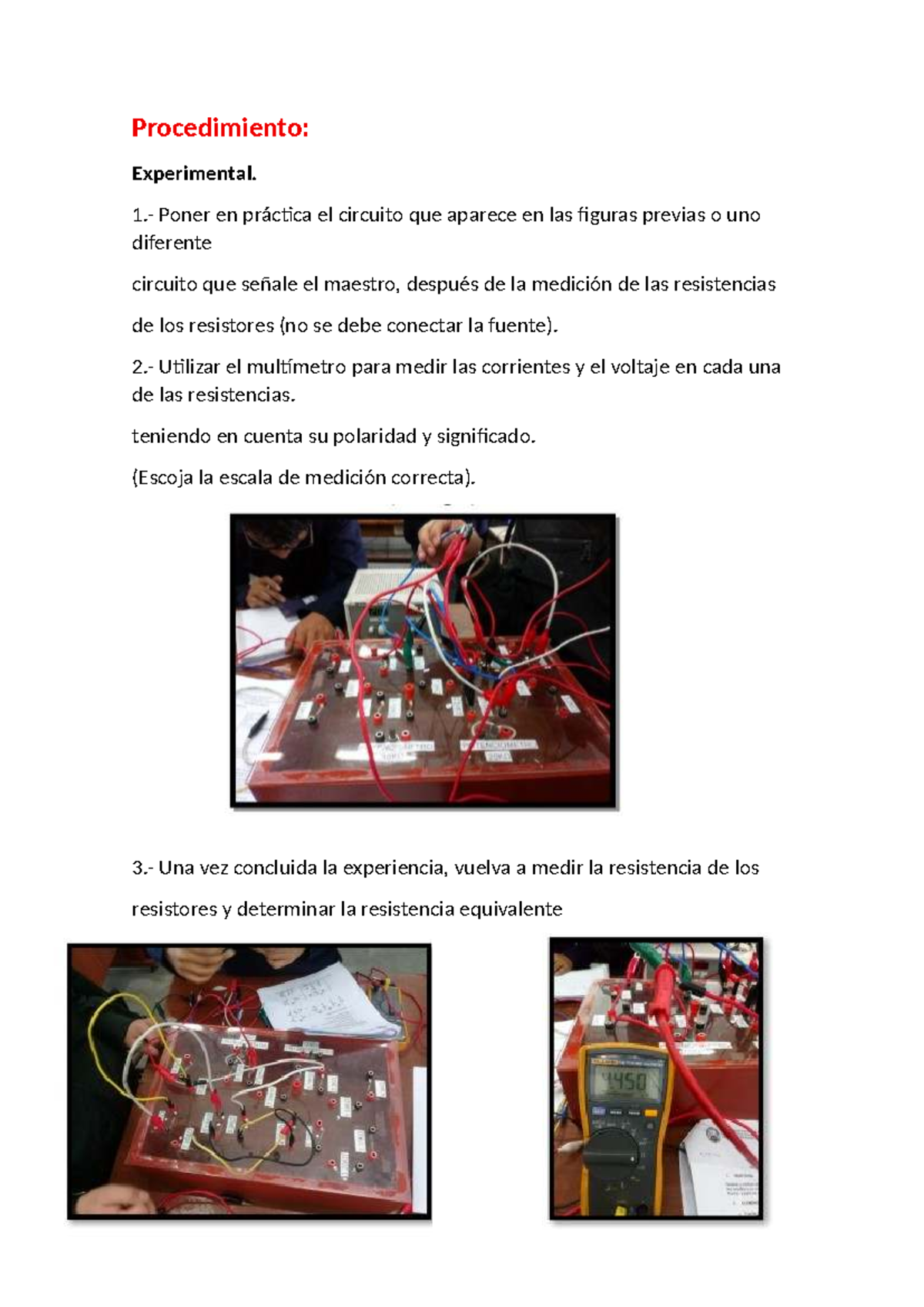 Procedimiento Experimental: Medición y Análisis de Circuito R6 y R7 ...