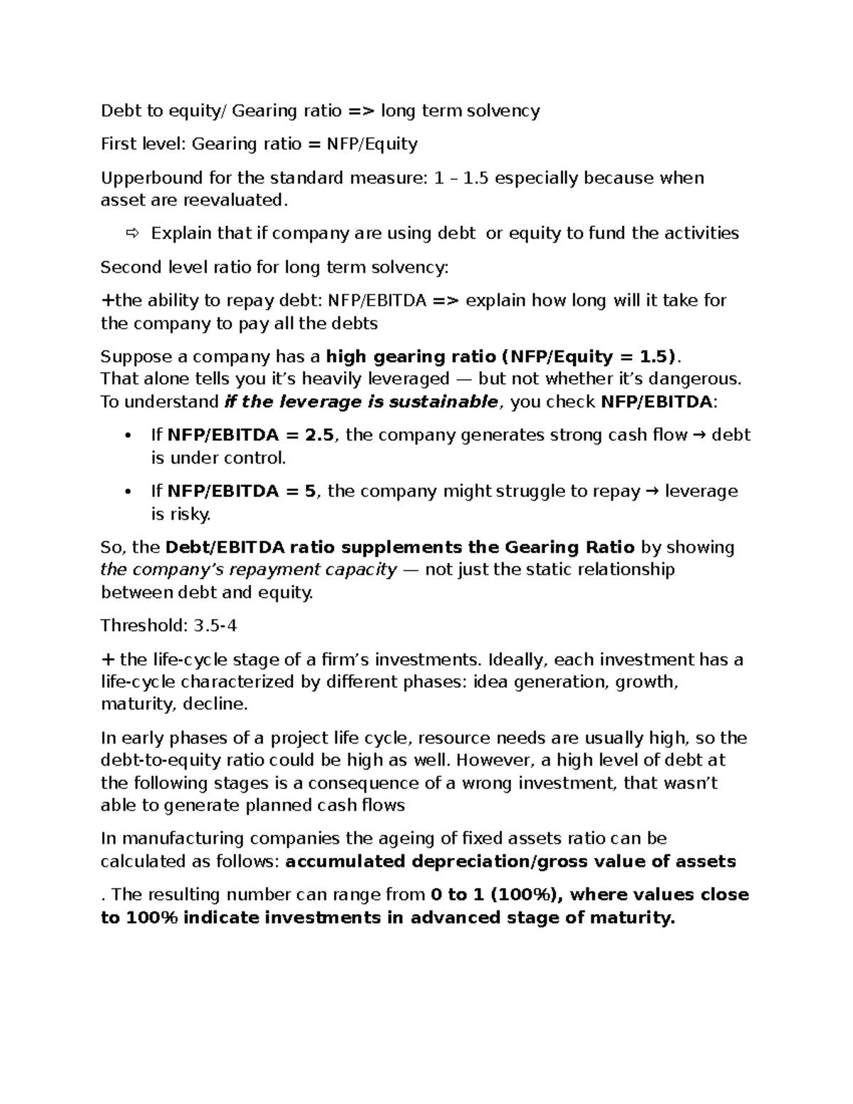 Debt to Equity and Gearing Ratio Analysis for Long-Term Solvency - Studocu