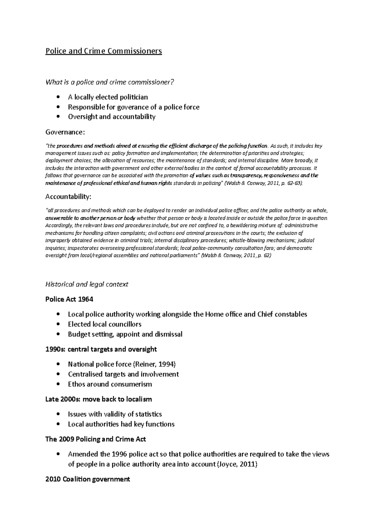 Understanding Police and Crime Commissioners: Governance and ...