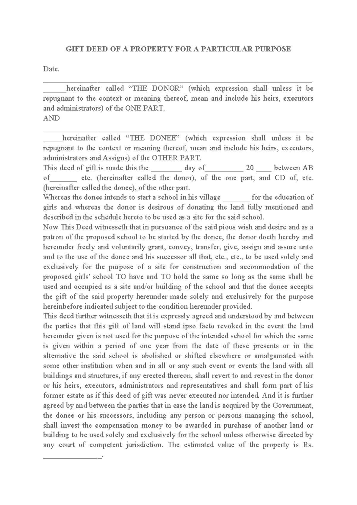 Sale Deed of Land with Buildings - ........... this ...