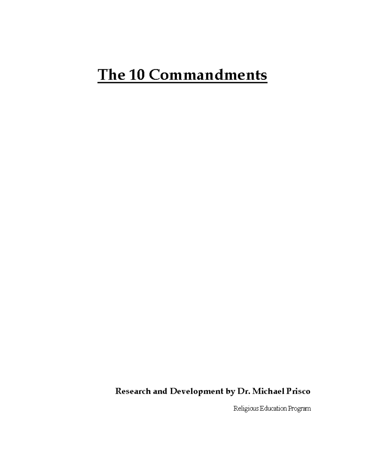 Ten Commandments - REL 101 Lecture Notes and Explanations - Studocu