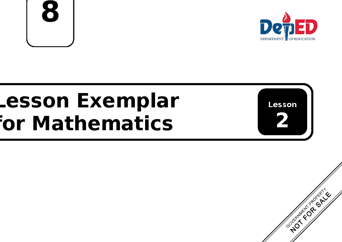 Q1 LE Mathematics 8 Lesson Exemplar: Algebraic Expressions & Operations ...