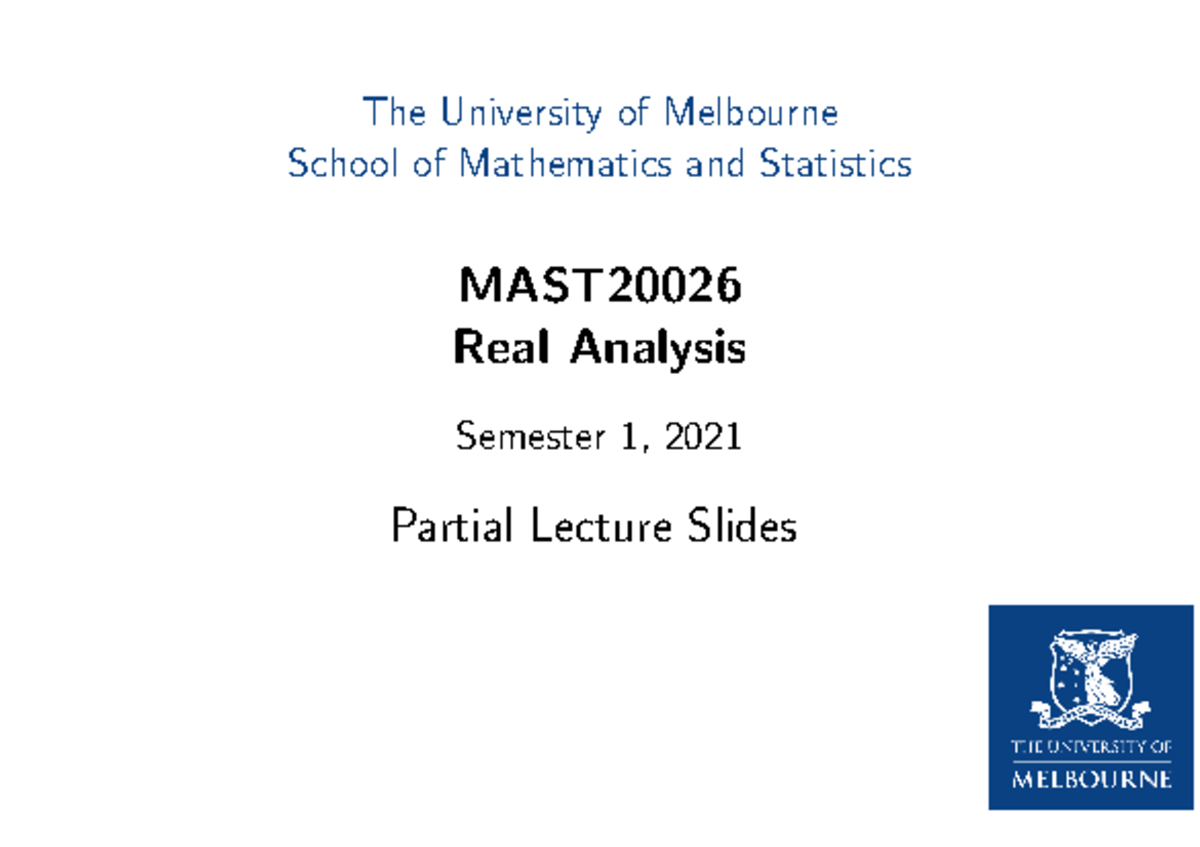 Real Analysis Lecture Notes 1: Introduction to Proofs and Convergence ...