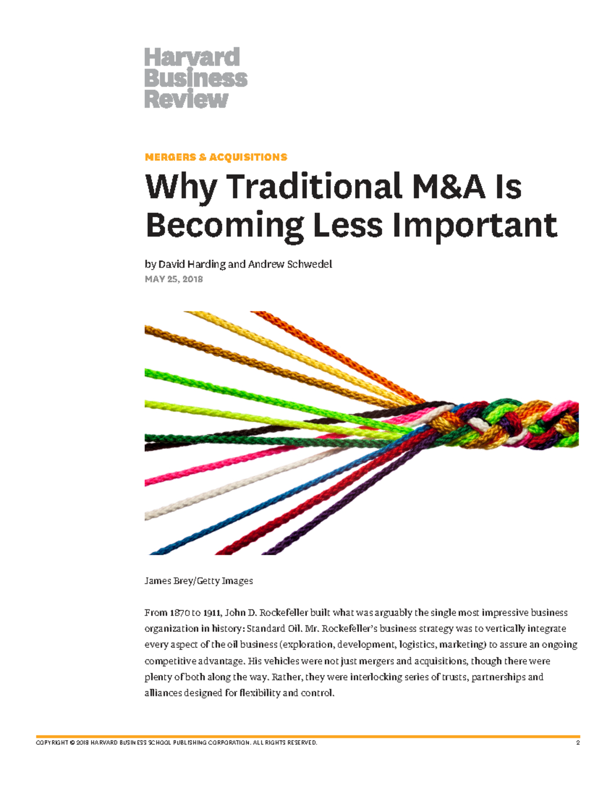 Why Traditional M&A Is Becoming Less Important: Insights & Trends - Studocu