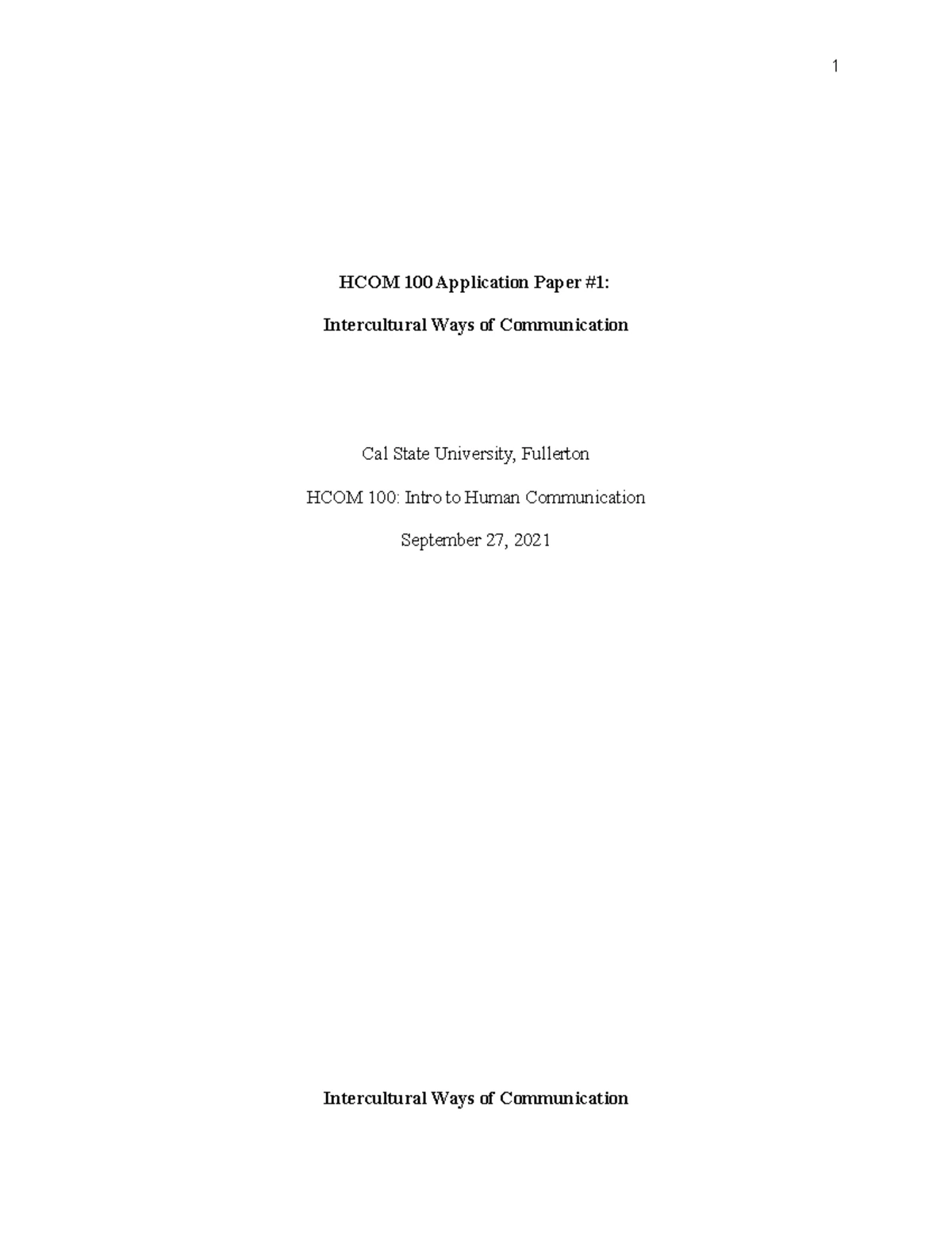 Application paper #2 Hcom 100 - HCOM 100 Application Paper #2 ...