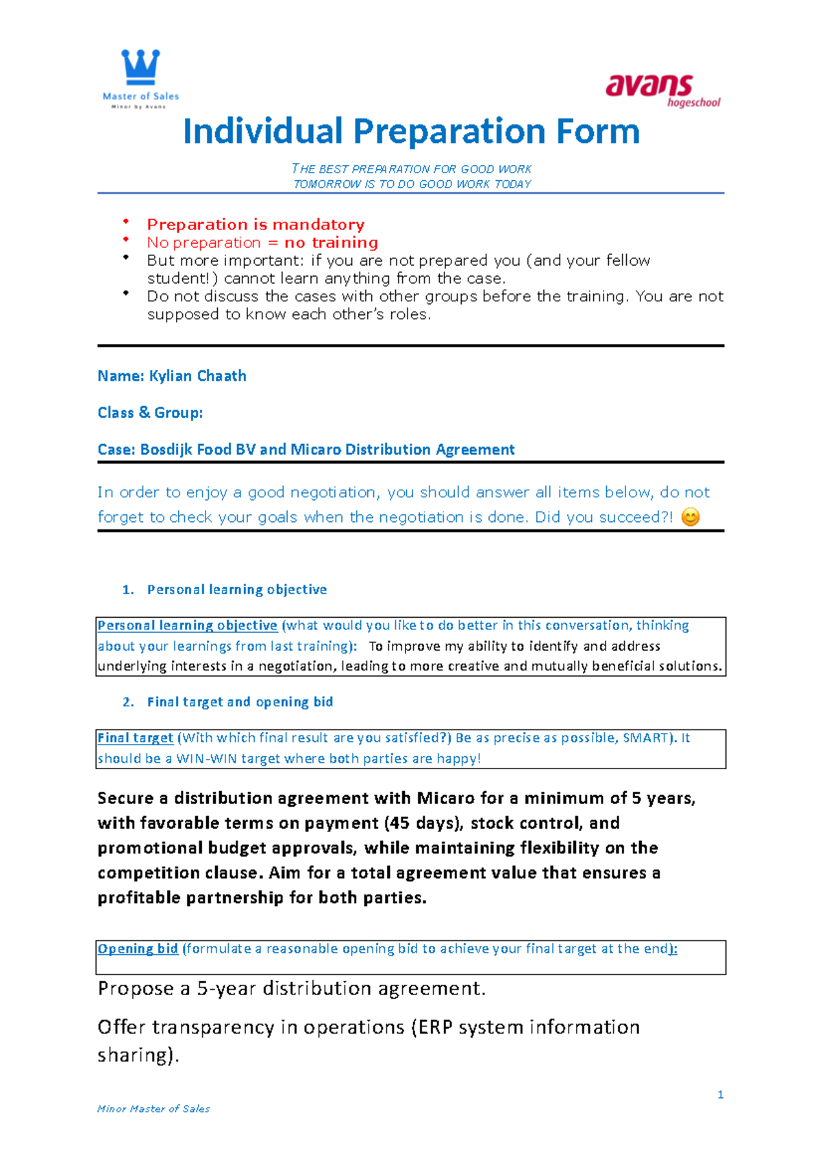 15Aa - suiii - Individual Preparation Form THE BEST PREPARATION FOR ...