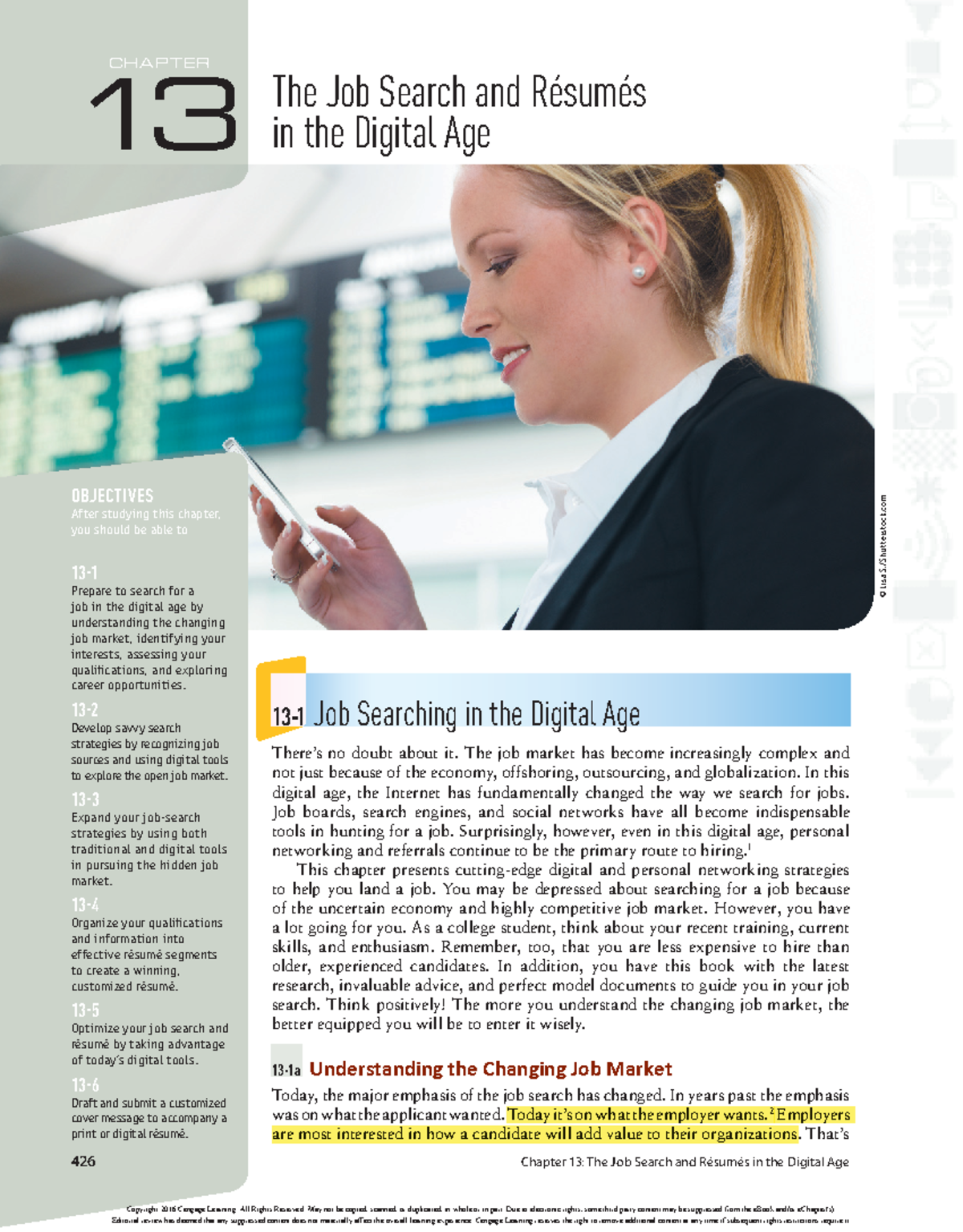 Chapter 13: Job Search & Résumés in the Digital Age (2016) - Document Preview