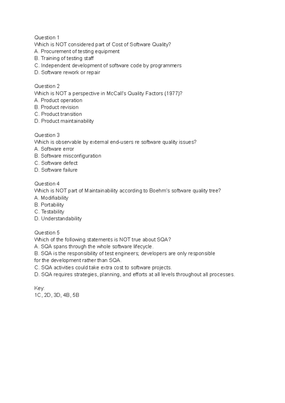 Tutorial 1 Quiz: Software Quality Assurance Concepts - Studocu
