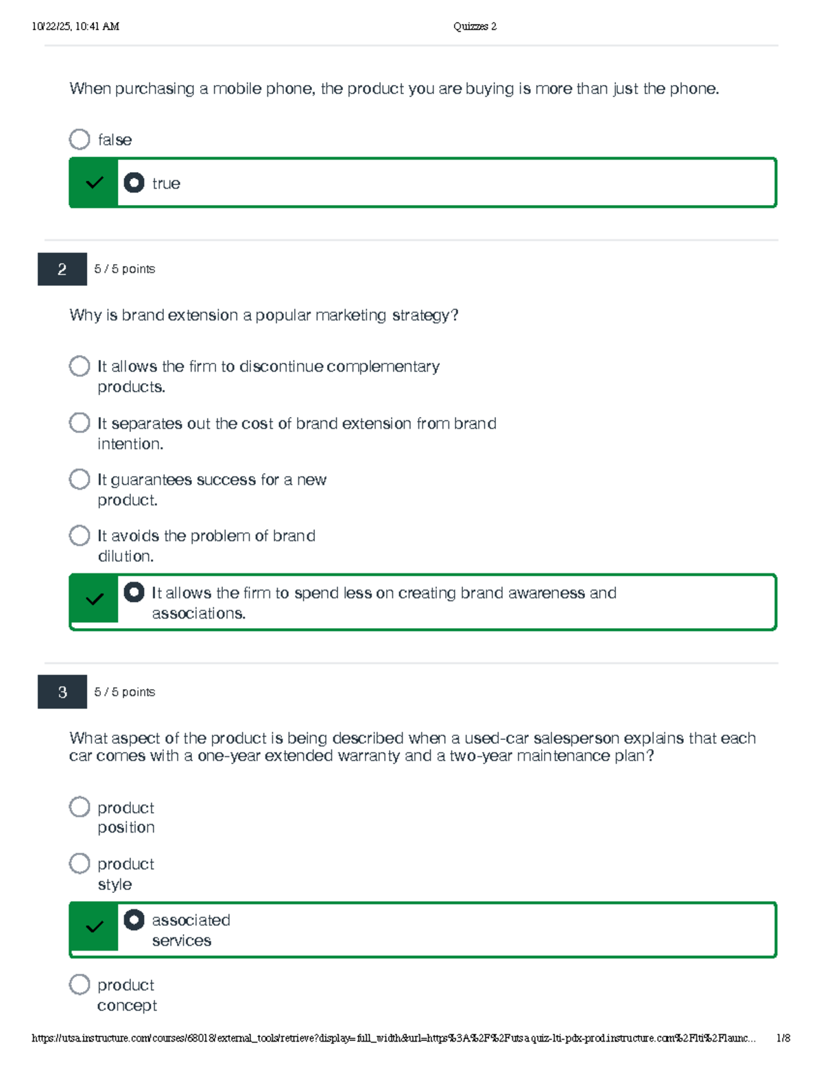 Brand Management and Marketing Strategies Quiz - Course Code: 68018 ...