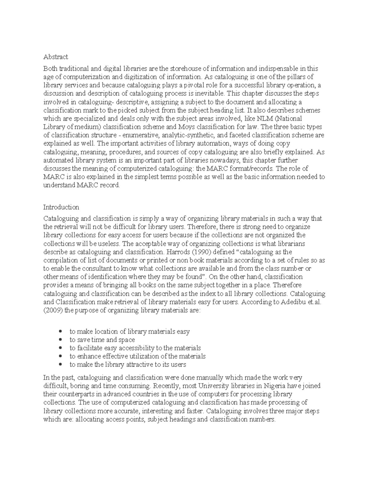 Library Classification Principles: Overview and Methods - Studocu