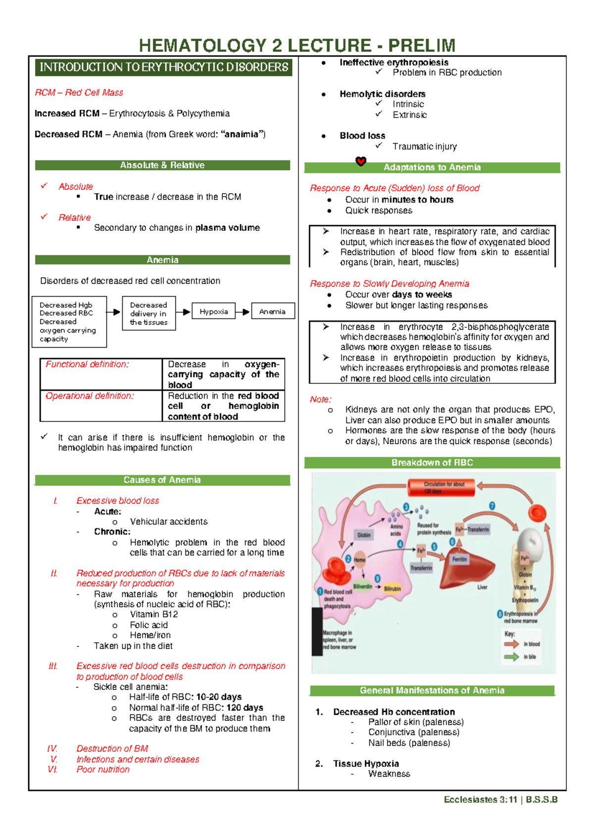 Hematology 2 - Lec 1 - Hema - HEMATOLOGY 2 LECTURE - PRELIM ...
