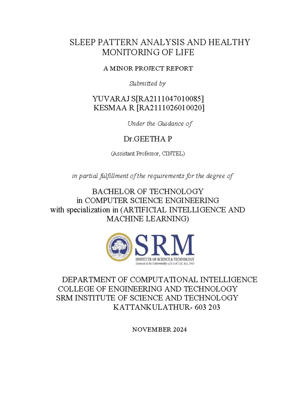 SMA - Template - Sma sheet - SRM INSTITUTE OF SCIENCE AND TECHNOLOGY ...