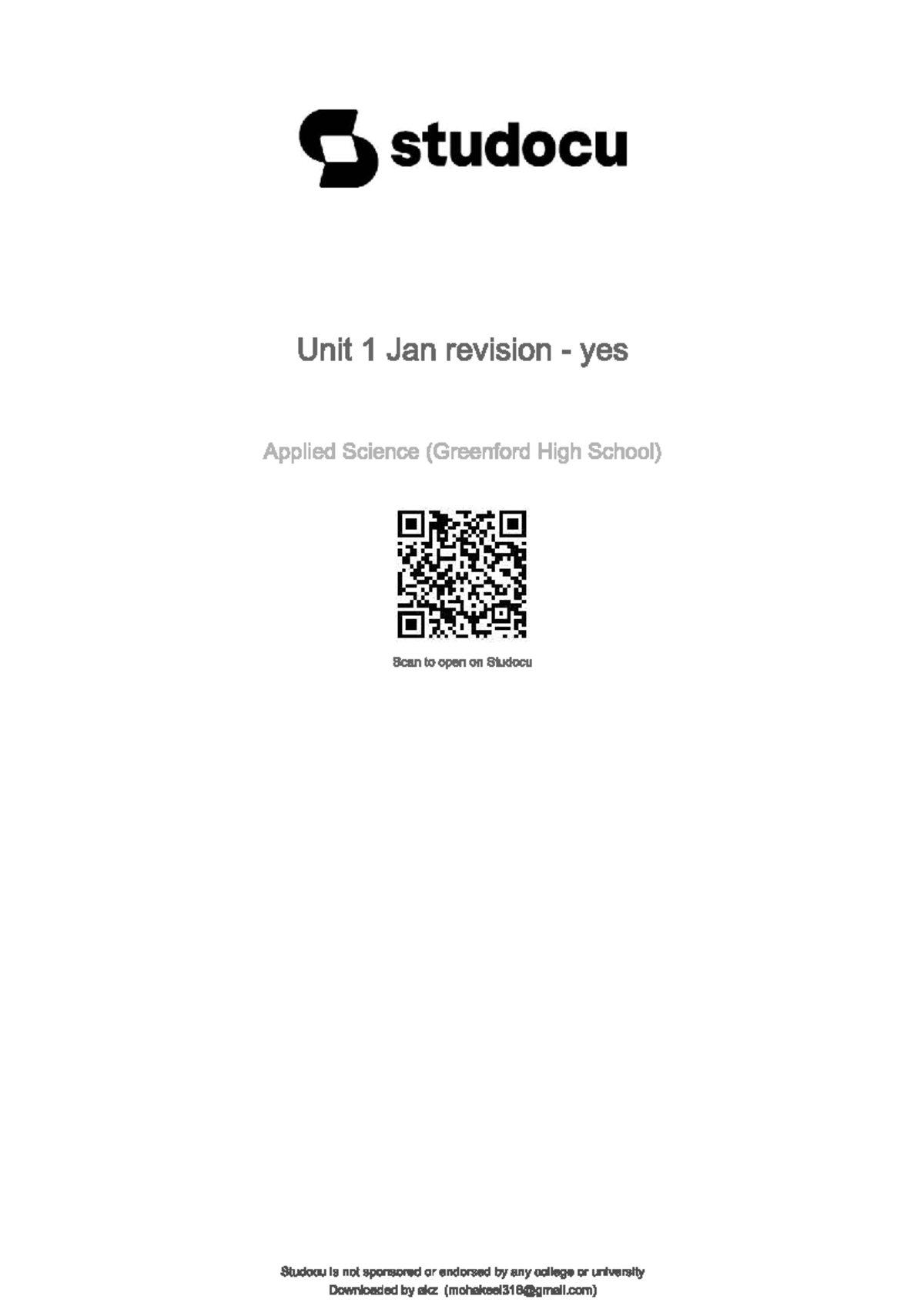 BTEC Applied Science Unit 1 Exam Questions and Revision Notes - Studocu