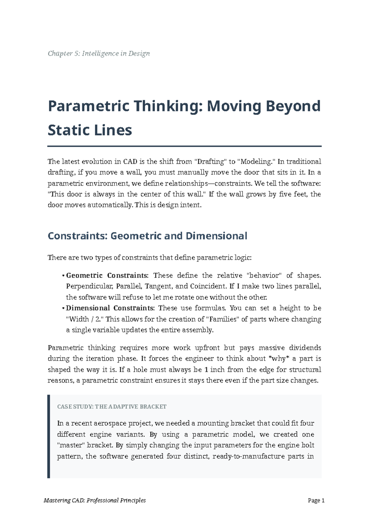 Chapter 5: Parametric Thinking in CAD Design Evolution - Studocu
