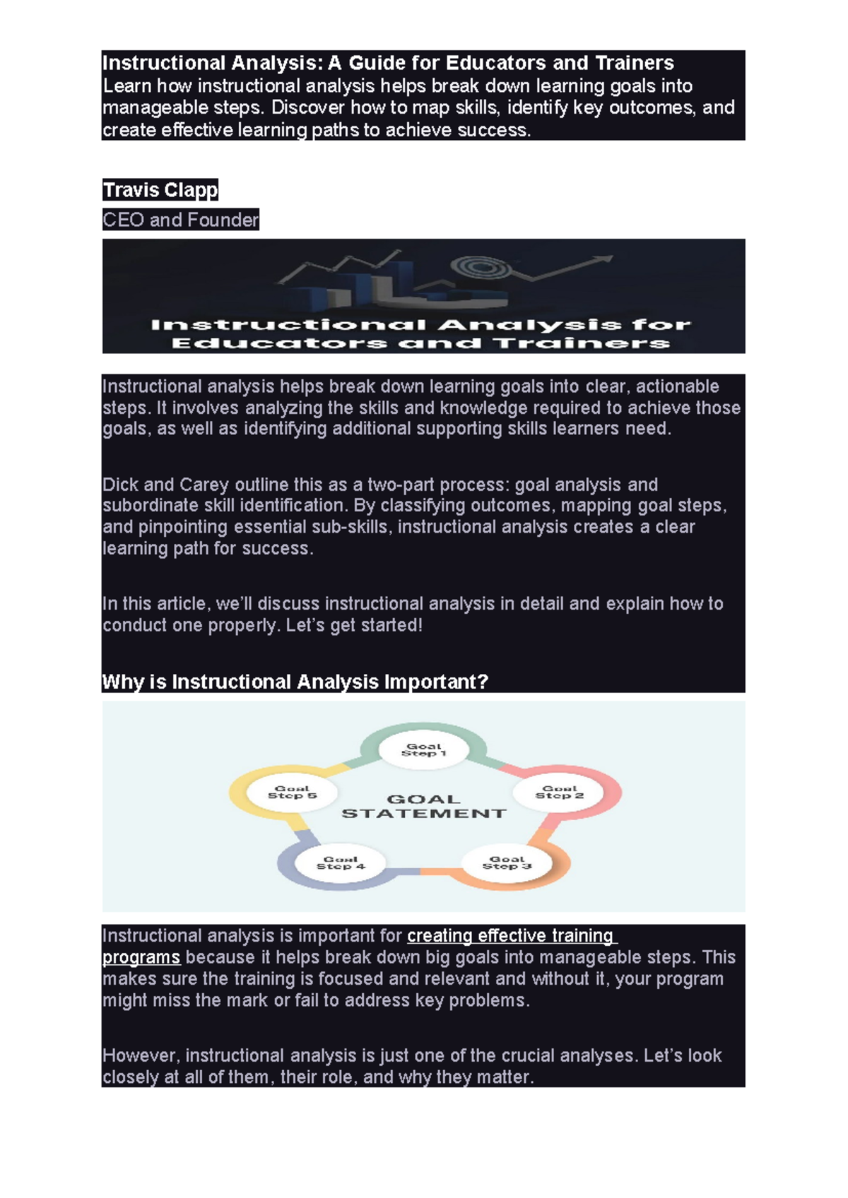 Instructional Analysis (EDU 101): A Comprehensive Guide for Educators ...