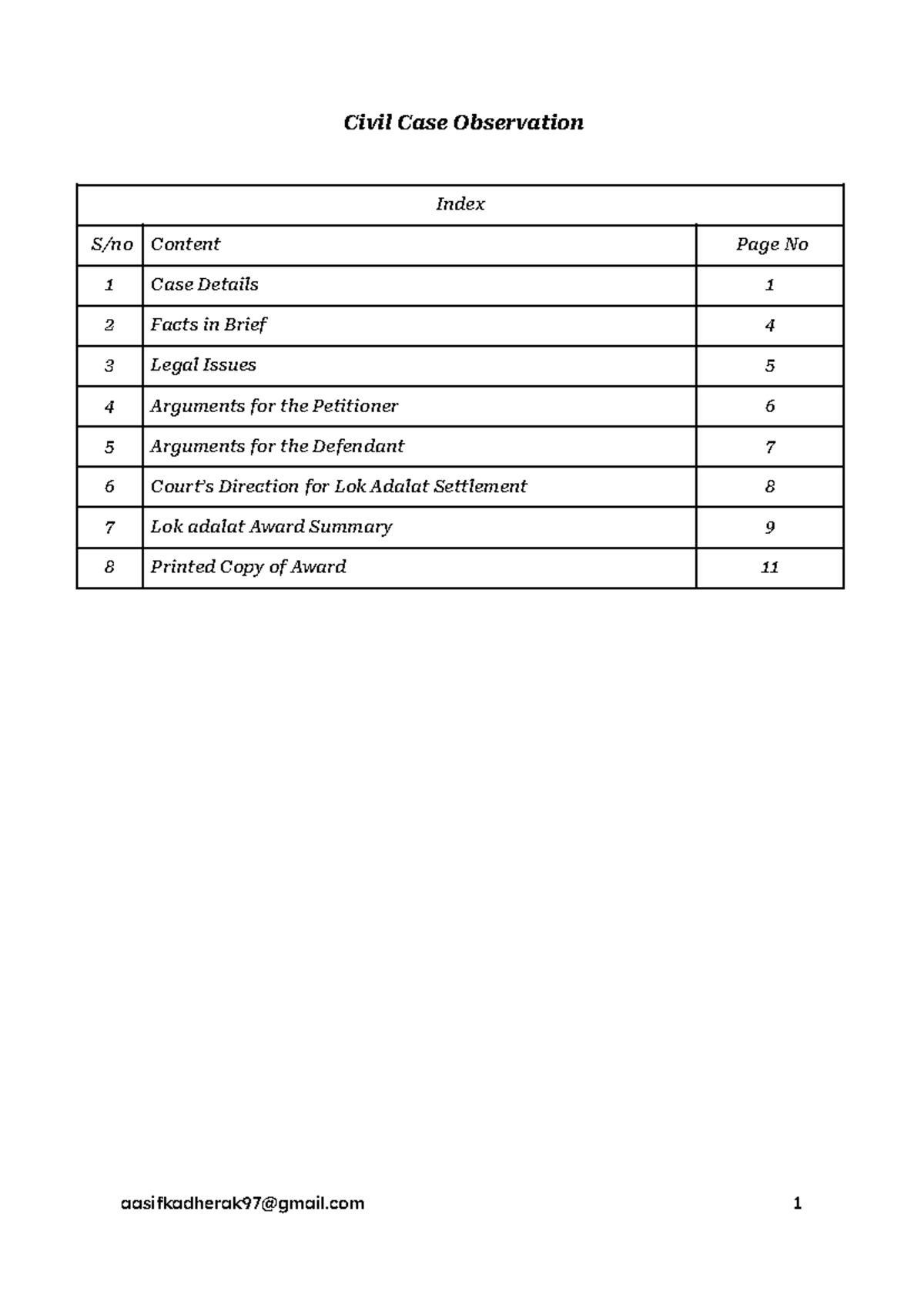 Civil Case Observation: MCOP 153/2023 - Lok Adalat Settlement Details ...