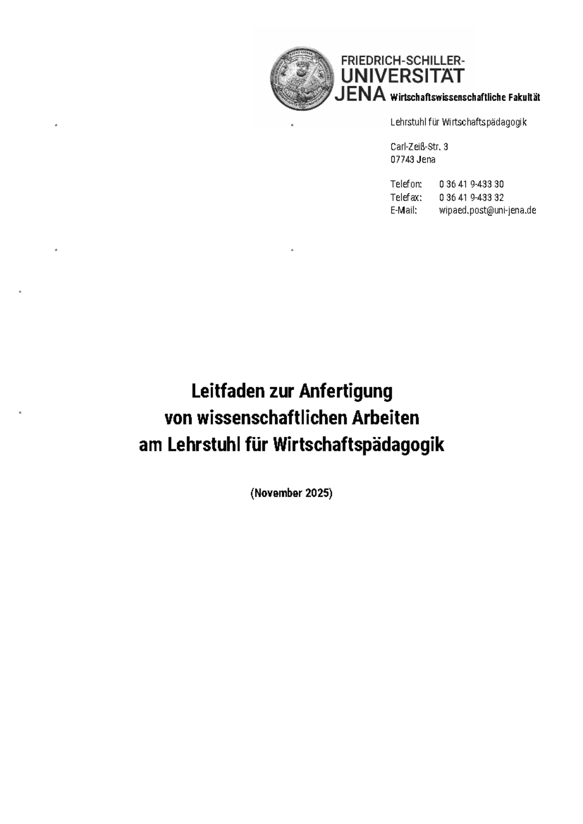 Leitfaden zur Anfertigung wissenschaftlicher Arbeiten (Wipäd) - Studocu