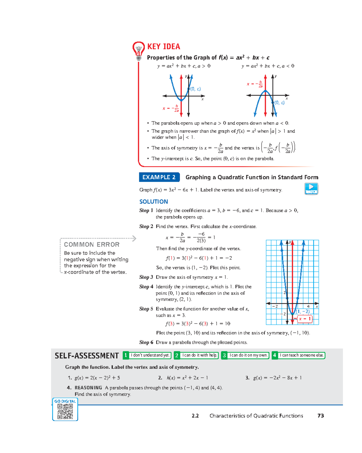 Properties of the Graph of f(x) in Quadratic Functions (MATH 2) - Studocu