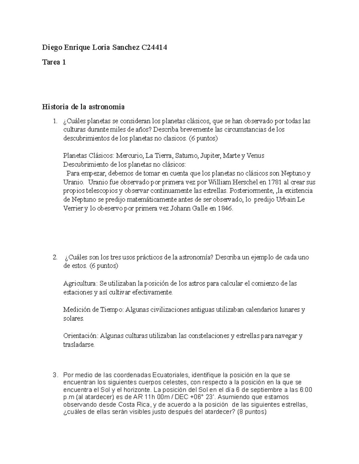 Tarea 1 C24414: Historia de la Astronomía y Planetas Clásicos - Studocu