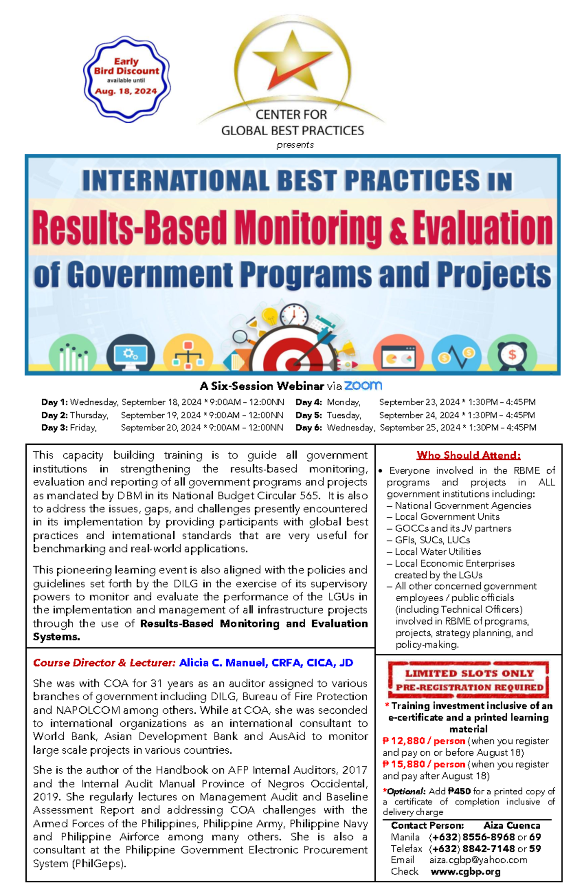 Flyer - IBP Webinar on RBME of Gov't Programs & Projects ERD 4 - Studocu