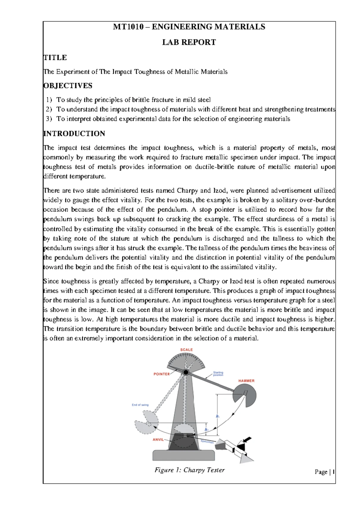 Impact-testing laboratory report - Sri Lanka Institute of Information ...