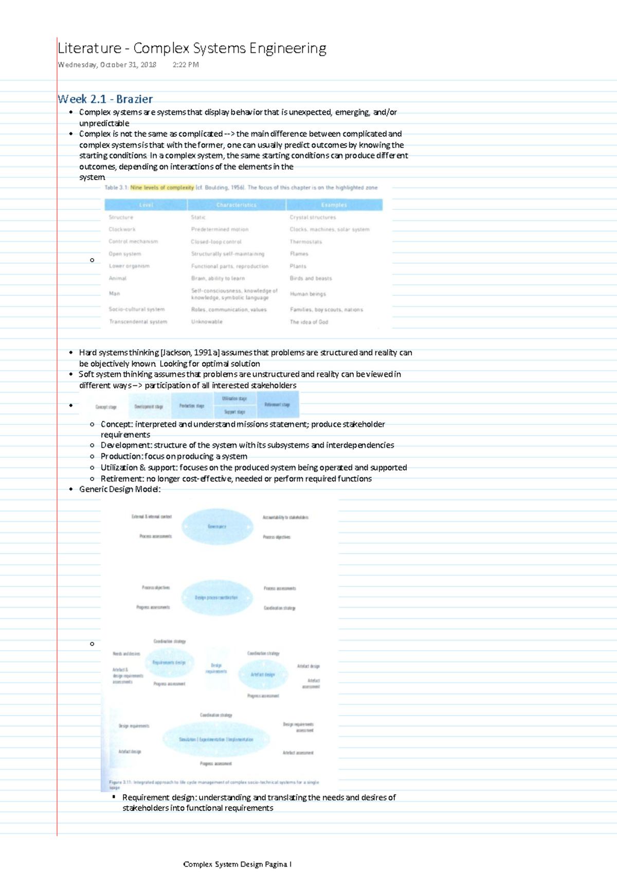 Complex Systems Engineering Literature Overview - Week 2 to Week 5 ...