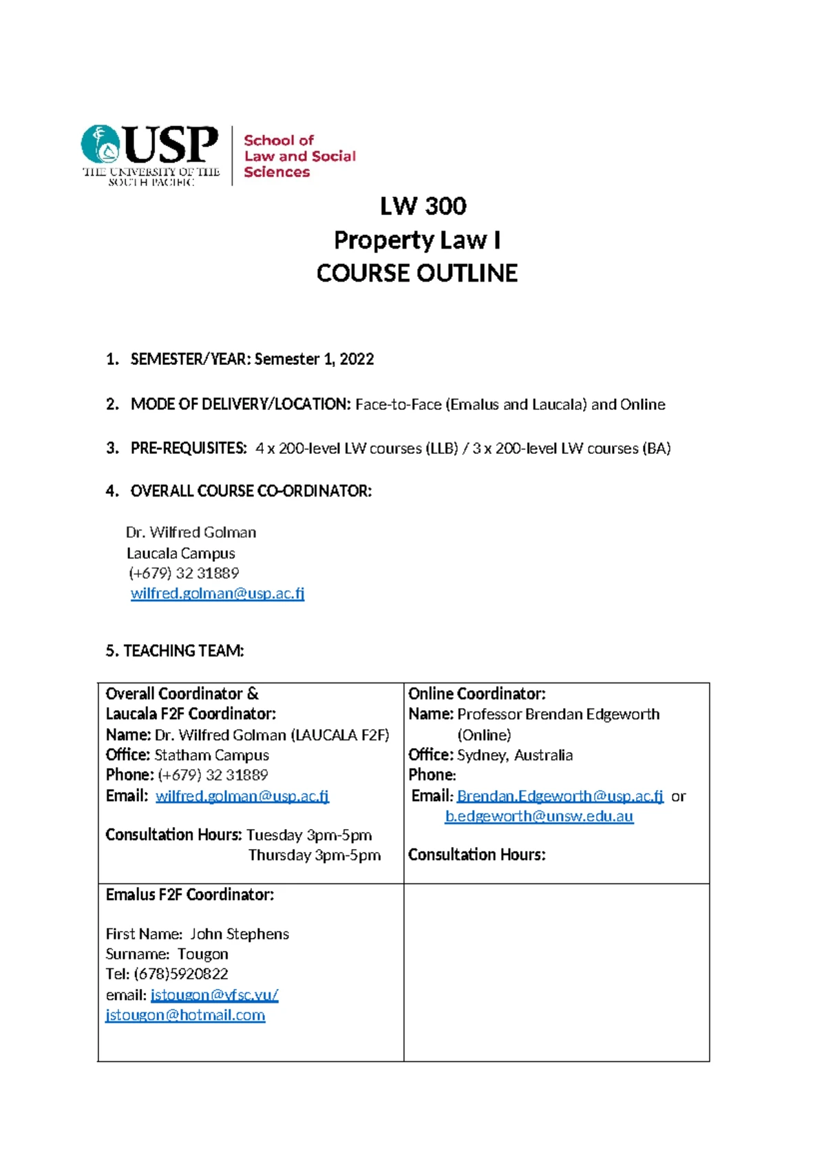 LW204 Tort Law II Course Outline - Semester II 2025 - Studocu