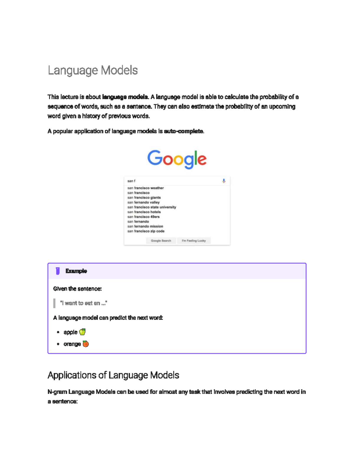 9. Language Models - Practical NLP Lecture Notes - Studocu