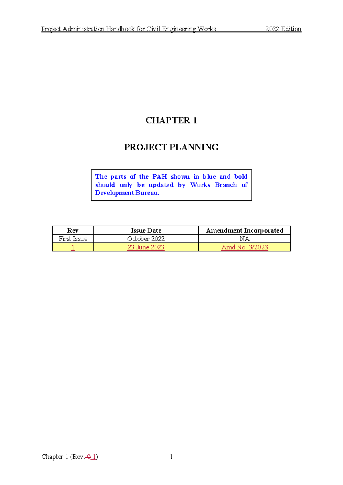 Project Administration Handbook for Civil Engineering Work - CHAPTER 1 ...