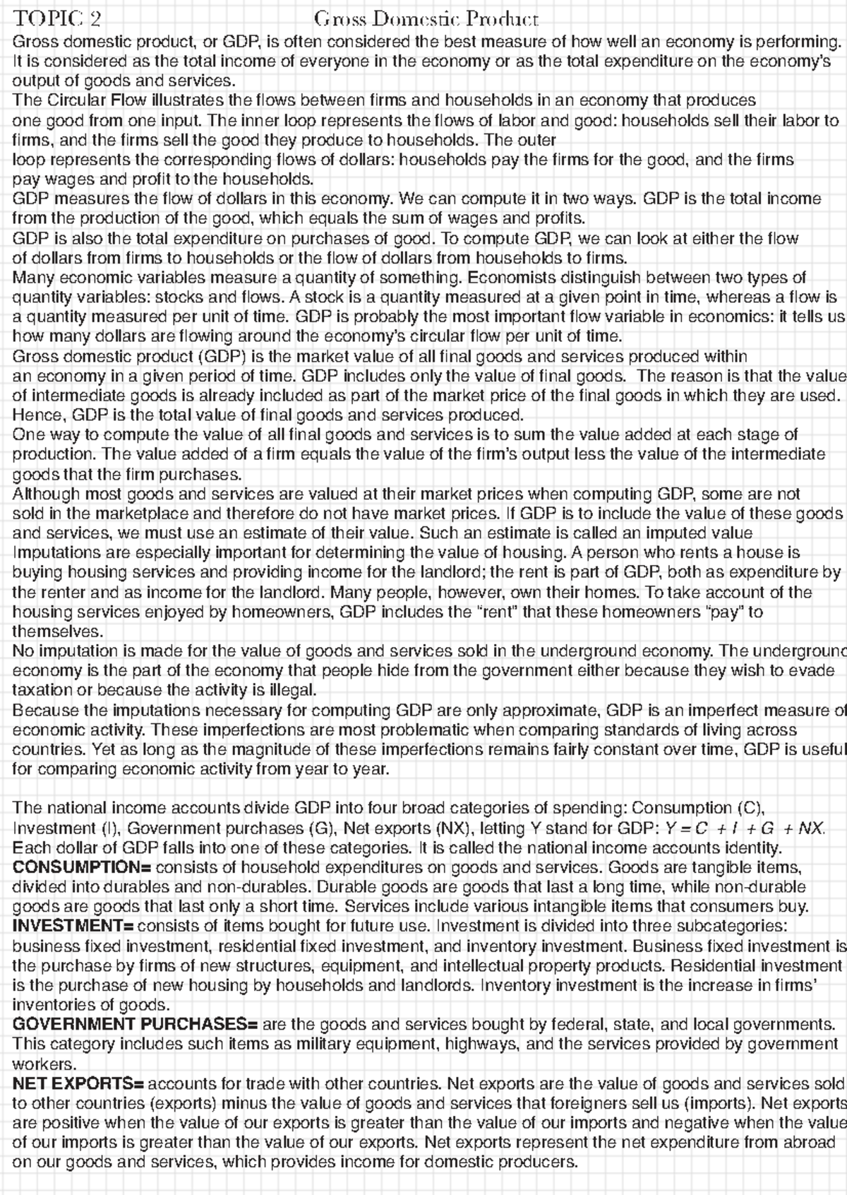 Macroeconomics - GDP, Unemployment, and Economic Growth Notes - Studocu