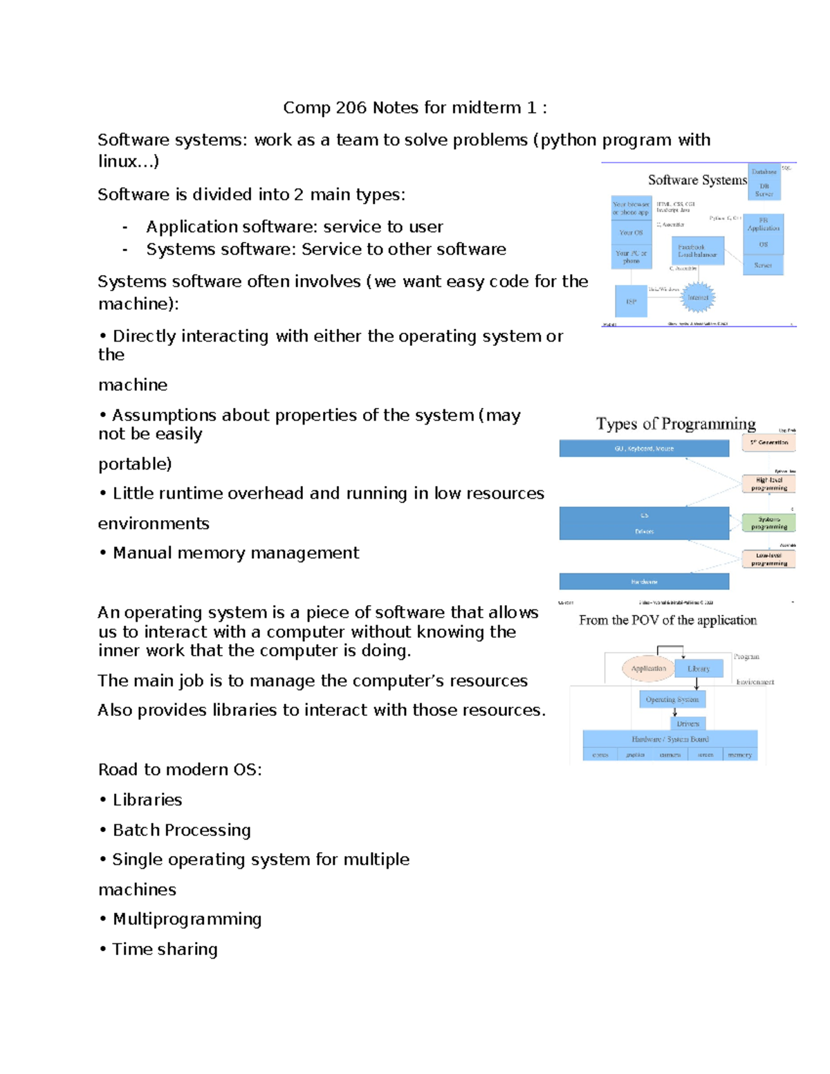 COMP206 Midterm 1 Study Notes: Key Software Concepts and Bash Scripting ...