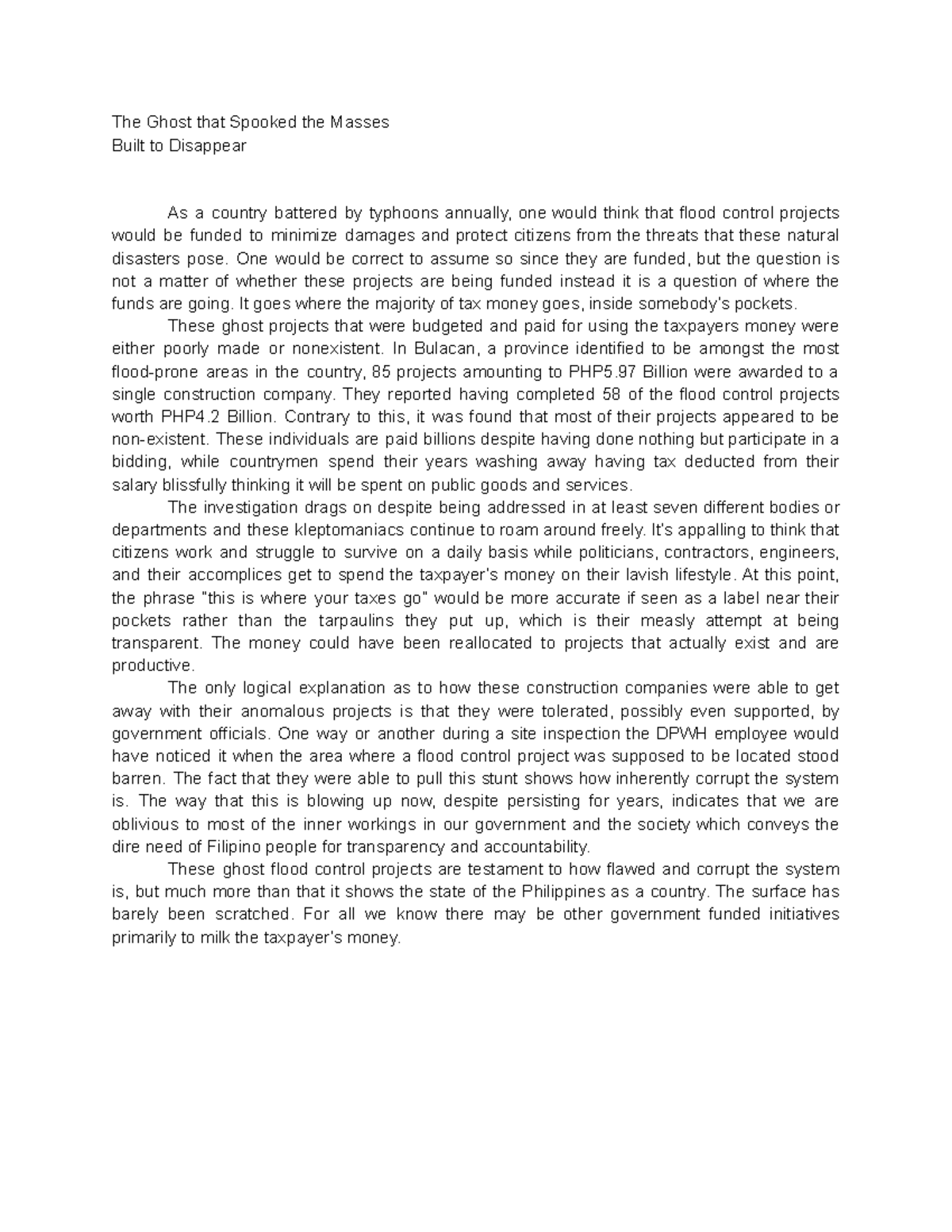 Haishle Editorial: Unmasking Ghost Flood Control Projects in the ...