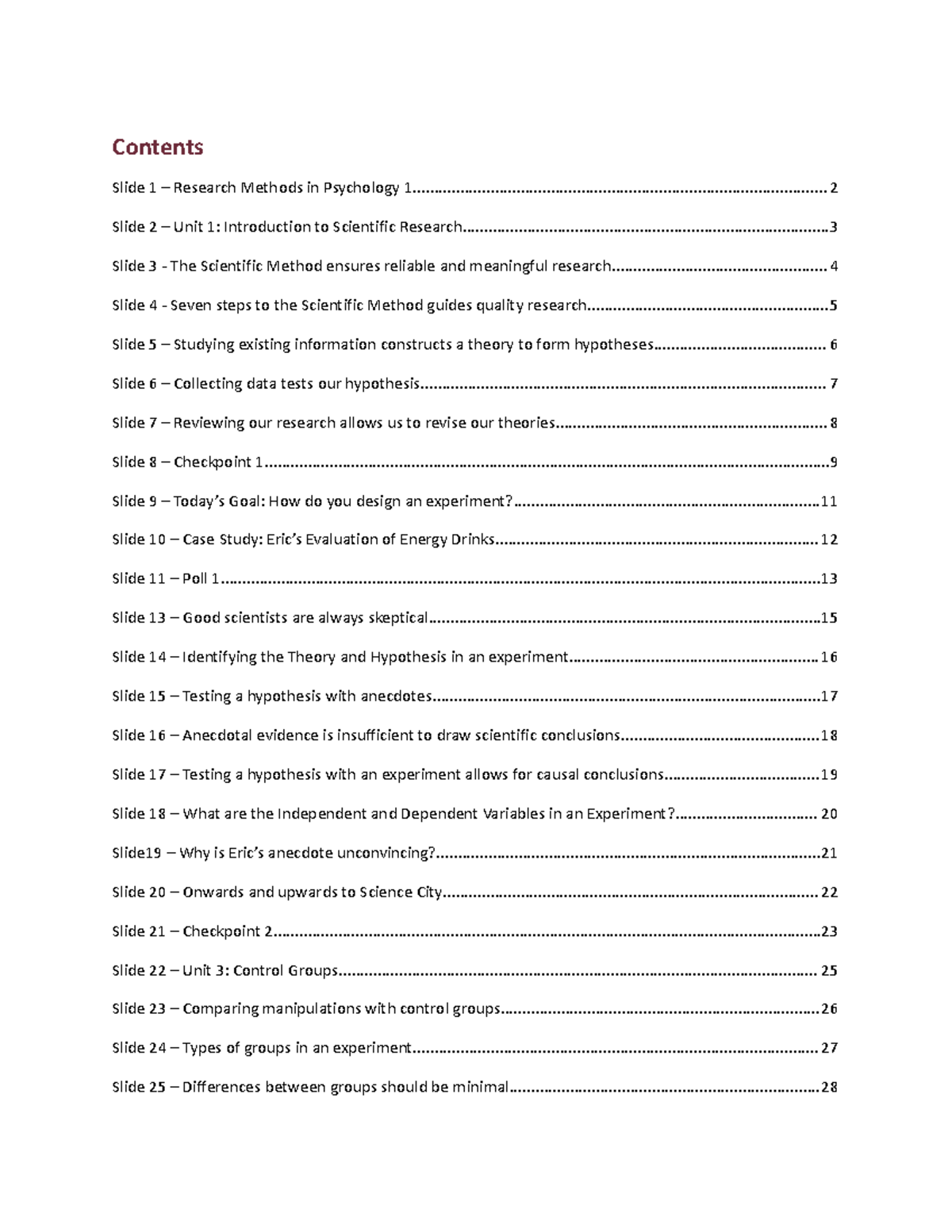 Research Methods in Psychology 1: Understanding the Scientific Method ...